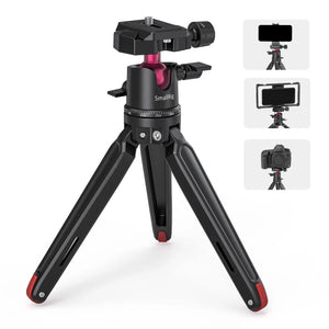 SmallRig Mini Tripod for Camera, Updated Desktop Tabletop Tripod with Arca-Type Compatible QR Plate, 360° Head and 1/4 Screws
