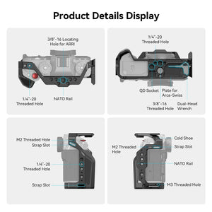 SmallRig Multifunctional Cage for FUJIFILM X-T5 Retro Handheld Cage Kit with 1/4''-20 , 3/8" -16 and ARRI Locating Holes