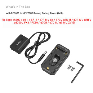 SmallRig NP-F Battery Adapter Mount Plate Kit for Sony Sony FX3 / FX30/ α7CR / α7C II / α7 IV/ ZV-E1 with NP-FZ100 Dummy Cable