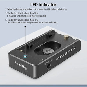 SmallRig NP-F Battery Adapter Plate Lite For Sony NP-F battery w/ 12V/7.4V Output Port, LED Low Battery Indicator 3018