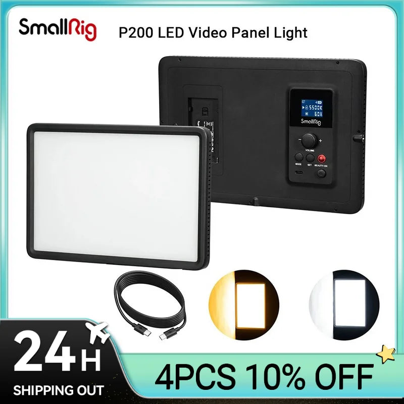 SmallRig P200 Beauty Panel Video Light USB-C input Universal  LED Video Light 15W High-power “one-clickbeauty-on” Light