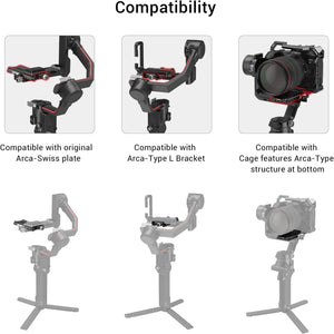 SmallRig Quick Release Plate for DJI RS 2/ RSC 2 / RS 3 / RS 3 Pro / RS 4 / RS 4 Pro Gimbal with Arca-Swiss Perfectly Match 3061