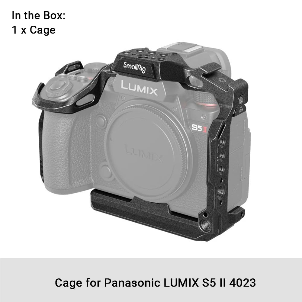 SmallRig S5 II, S5 IIX Cage for Panasonic LUMIX S5 II / S5 IIX with Built-in Quick-Release Plate for Arca-Swiss