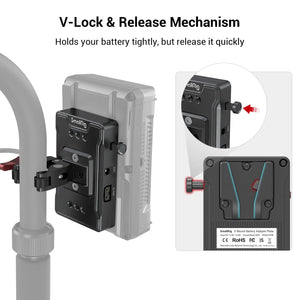 SmallRig V Mount Battery Adapter Plate Power Supply Splitter with Super Clamp Mount For Sony For Canon DSLR Camera