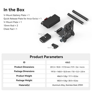 SmallRig V-Mount Battery Plate,V Lock Battery Mounting Plate with Quick Release Plate for Arca,Chest Pad,15mm rods,V Mount Plate