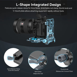 SmallRig V-Mount Battery Plate, V Lock Battery Mounting Plate with Quick Release Plate for Arca-Swiss, 1/4"-20 Threads for DSLR