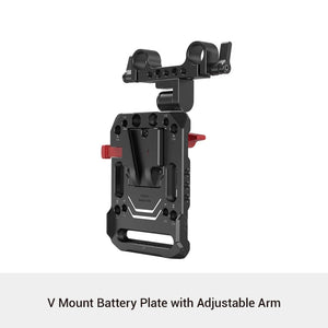 SmallRig V Mount Battery Plate, V-Lock Mount Battery Plate with 15mm Rod Clamp & Adjustable Arm for Power Supply - 2991