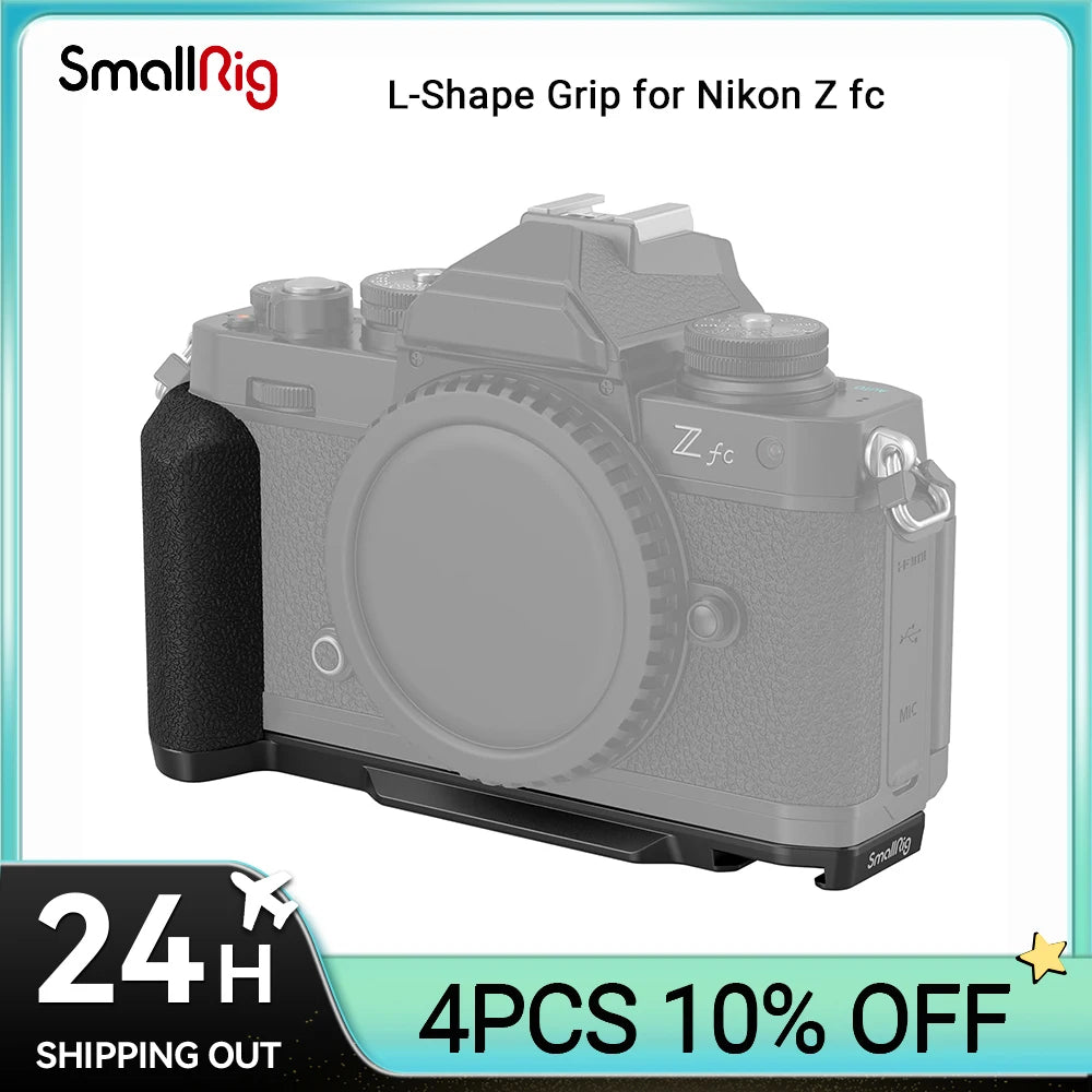 SmallRig Z fc Handgrip L-Shape Grip Holder for Nikon Z fc Camera, Retro-Style Side Handle