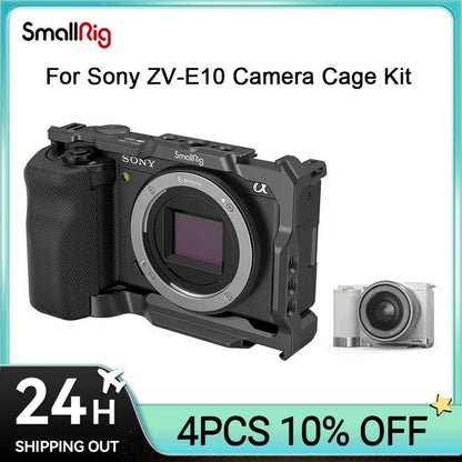 SmallRig Camera Cage for Sony ZVE10 with Silicone Cage handle Built-in Arca Quick Release Plate