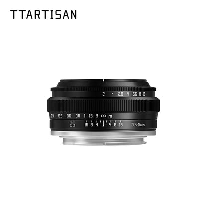 TTArtisan 25mm F2 Camera Lens for Sony E Mount a6400 Fujifilm XA XT4 XT30 Canon M50 R7 R10 Panasonic Olympus M43 Nikon Z30 Z50