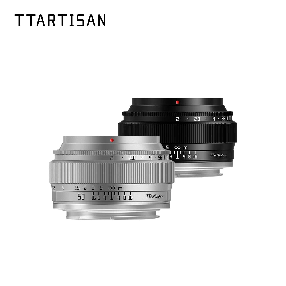 TTArtisan 50mm F2 Prime Lens for Sony E Mount Fujifilm XF Canon M Leica L Nikon Z Panasonic Olympus M43 Camera Lens