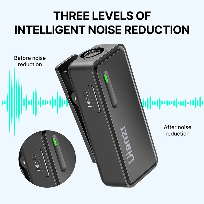 Ulanzi 2.4G Wireless Microphone Voice Recording Pen for Samsung Huawei Xiaomi Oppo Vivo Android Smartphone  Audio recording