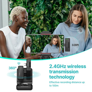 Ulanzi 2.4G Wireless Microphone Voice Recording Pen for Samsung Huawei Xiaomi Oppo Vivo Android Smartphone  Audio recording