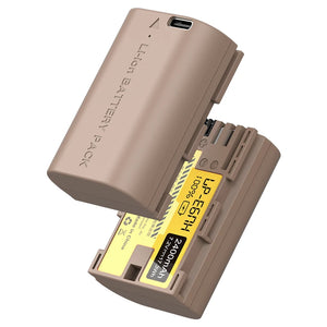 Ulanzi Canon LP-E6NH Type 2400mAh Lithium-Ion Battery with USB-C Port for Canon EOS 5D/5D Mark Il/6D/7D/60D/70D/80D/90D/R5/R6/R7