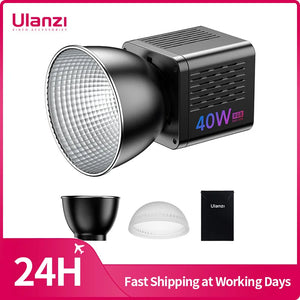 Ulanzi L024 40W RGB Video Light 2500-6500K Bi-color 0-359° RGB COB Light Mini Bowens Mount Fill Light 3400mAh