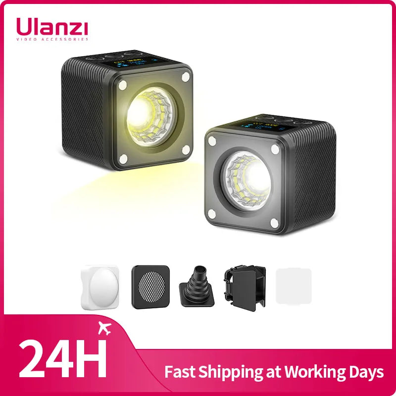 Ulanzi L2 Bi-Color Mini COB Video Light 2700K-7000K Dimmable Camera Light with Diffuser Honeycomb for Gopro DSLR Camera Phone