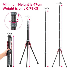 Ulanzi MT-49 Carbon Fiber Tripod Monopod With Detachable Bottom Bracket Balance Bar lightweight Outdoor Travel Tripod 1.5Kg Load