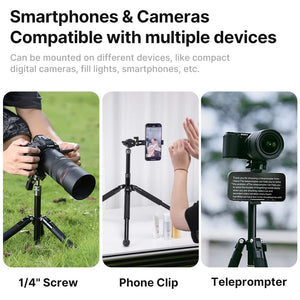 Ulanzi MT-63 Aluminum Alloy Portable Mini Tripod Camera Smartphone Outdoor Travel Photography Video Recording Tripod