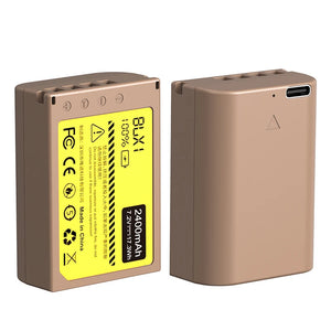 Ulanzi Olympus BLX-1 Type Lithium-Ion Battery With USB-C Charging Port for OLYMPUS OM-1 2400mAh DSLR Camera Battery