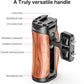 Ulanzi R075 Camera Video Handle Grip Universal Wooden Handle with Cold Shoe Mount 1/4 3/8 Thread Holes for Sony ZV1 A6600 A6400