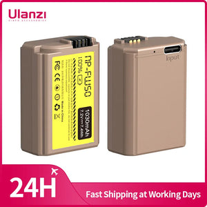 Ulanzi Sony NP-FW50 Type Lithium-Ion Battery With USB-C Charging Port for Sony NEX-3 NEX-6 NEX-7 RX10 A7 A6400 A6500 1030mAh