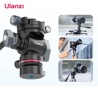 Ulanzi U190 Pro Fluid Video Head with Arca Awiss Quick Release Plate Fluid Head for Tripod Electric Slider Monopod 4KG Load