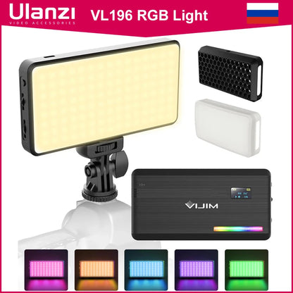 Ulanzi VIJIM VL196 RGB LED Video Light DSLR Smartphone Fill Light Dimmable RGB Effect Vlog Light On Camera 5000mAh