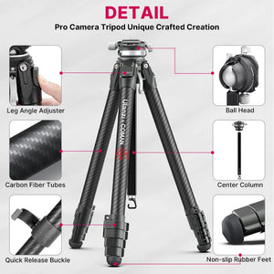 Ulanzi and Coman Zero Y Lightweight Travel Tripod Full Carbon Fiber Professional Outdoor Tripod Monopod With Panoramic Ball Head