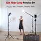 VILROX 30W VL-200T Bi-color Dimmable Wireless remote LED Video Light Panel Lighting Kit+75" Light Stand for studio shooting
