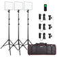 VILROX 30W VL-200T Bi-color Dimmable Wireless remote LED Video Light Panel Lighting Kit+75" Light Stand for studio shooting
