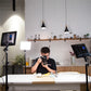 VILROX 30W VL-200T Bi-color Dimmable Wireless remote LED Video Light Panel Lighting Kit+75" Light Stand for studio shooting