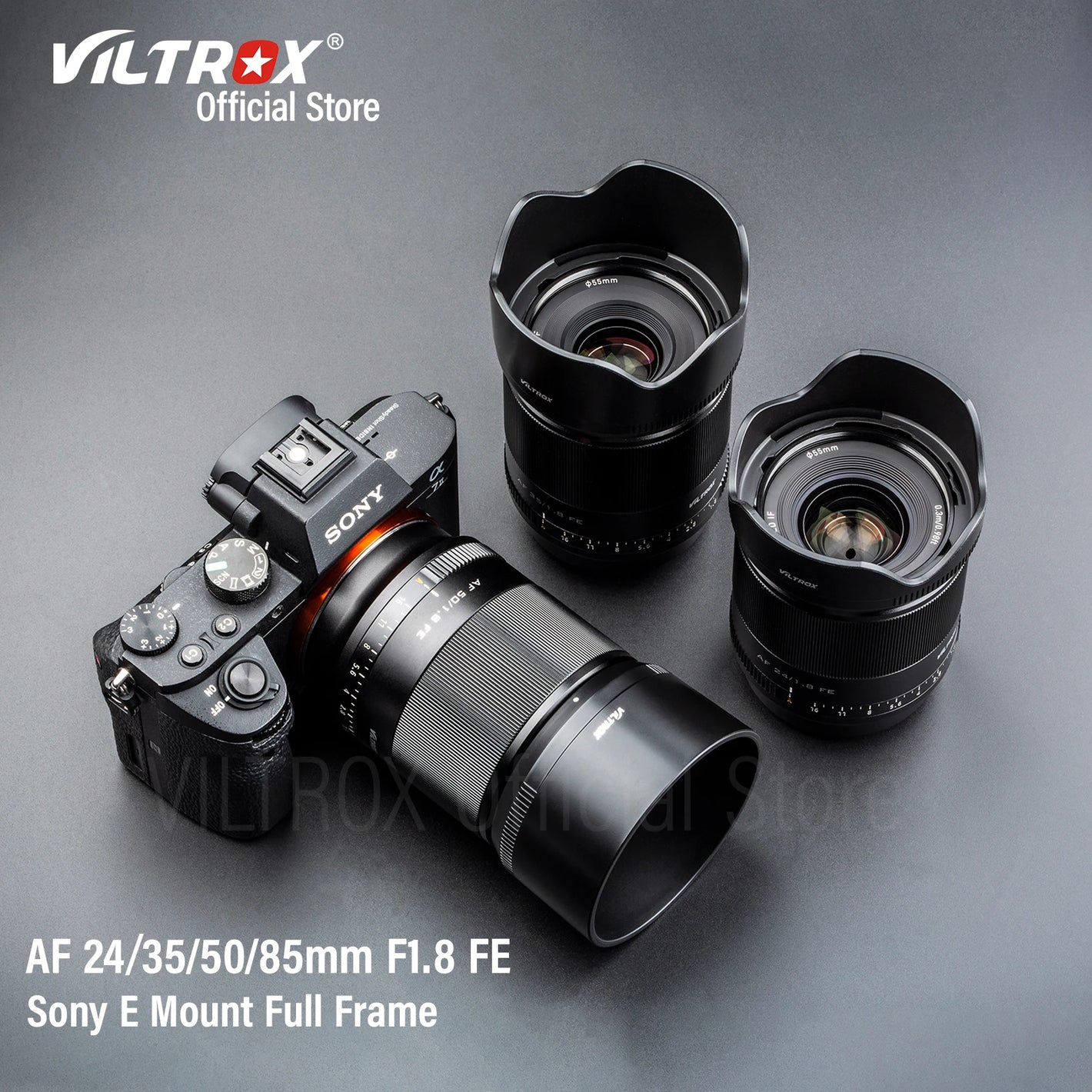 VILTROX 24mm 35mm 50mm 85mm F1.8 for Sony E Camera Lens Auto Focus Full Frame Prime Large Aperture Portrait  A7C ii