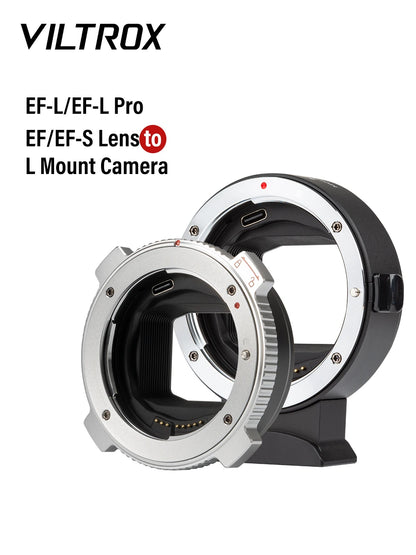 VILTROX EF-L Pro Auto Focus Lens Mount Adapter For Canon EF EF-S Lens to L Mount Camera Leica SL2 Panasonic S1 S1R S1H S5