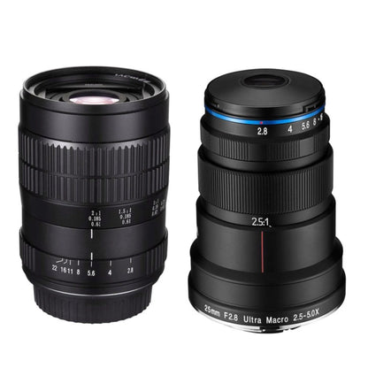 Venus Optics Laowa 25mm f/2.8 60mm f/2.8 Manual Focus Macro Lenses Kit Full-Frame for Canon EF Nikon F Pentax K