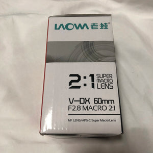 Venus Optics Laowa 60mm f/2.8 2X APS-C Format Manual Ultra-Macro Lens for Sony E Nikon F Canon EF Pentax K Sony A Focus lens