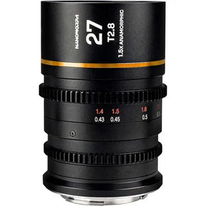 Venus Optics Laowa Nanomorph 27mm T2.8 1.5x S35 Anamorphic Lens Amber for Sony E Canon EF RF Fuji X Leica L MFT M43 Nikon Z