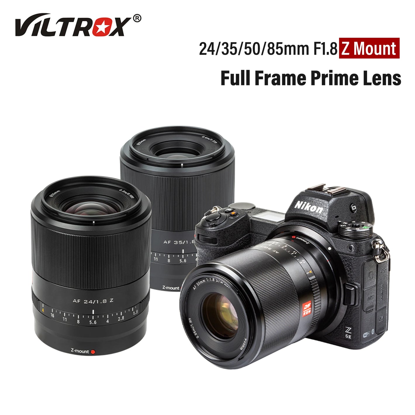 Viltrox 24mm 35mm 50mm 85mm F1.8 for Nikon Z Mount Camera Lens AF Full Frame Wide Angle Prime Large Aperture Z6 II Z7II Z50 Zfc