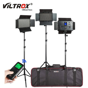 Viltrox 3pcs VL-S192T LED Camera Light LED Video Light Panel Bi-color Dimmable Wireless Remote Lighting Kit with Light Stand