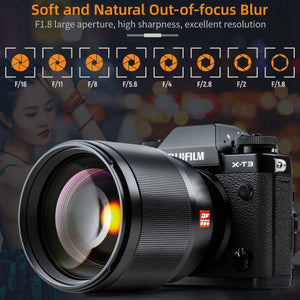 Viltrox 85mm F1.8 Mark II XF Auto Focus Large Aperture Portrait Lens for Fuji Fujifilm X Mount  X-T3 X-T30 X-Pro2 T4