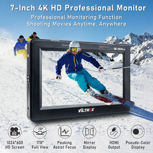 Viltrox DC-70 II 7 inch 4K Monitor on Camera DSLR Field Monitor HD Camera Video Monitor Display Screen 1024*600 IPS for Camera