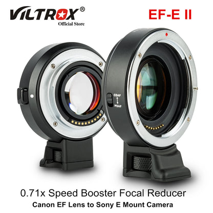 Viltrox EF-E II Lens Adapter Auto Focus Reducer Speed Booster 0.71X for Canon EF Lens to Sony E Mount Camera A9 A7II A7RII A6400