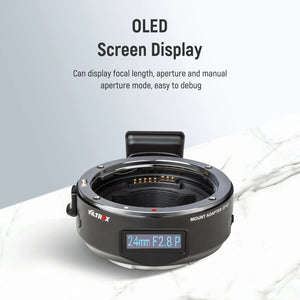 Viltrox EF-E5 Auto Focus Smart Lens Adapter OLED Display Full Frame for Canon EOS EF EF-S Lens to Sony E Mount Camera A9 A7II