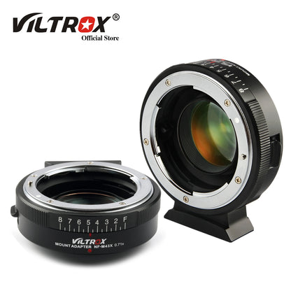 Viltrox M43 Lens Adapter Focal Reducer Speed Booster Turbo Aperture 0.71x for Nikon Lens to M4/3 Camera Panasonic Olympus