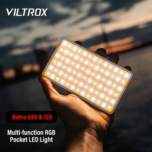 Viltrox Retro 08X Portable Light RGB LED Handheld Video Selfie Photo Fill Soft Lamp Lights APP Control 2500K-8500K