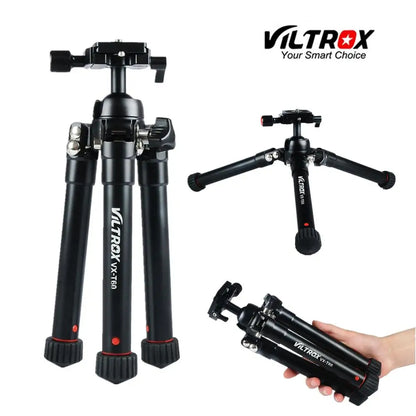 Viltrox VX-60 Mini Table Tripod Camera Portable folding Desktop Aluminum Compact Tripod with Ball Head for DSLR Sports camera