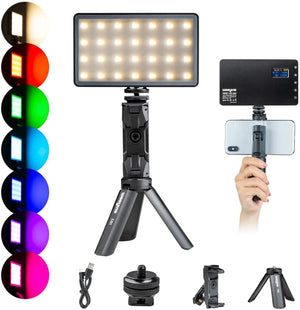 Viltrox Weeylite RB08P RGB LED Camera Video Light 0-360 Full Color Output Video Light Dimmable Bi-Color Panel Light with Tripod