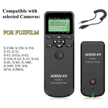 AODELAN Wireless Shutter Release Intervalometer Timer Remote Control for FUJIFILM X-T200 X-S10 X-E4 X-H1 X-A5 XF10 XT20 XT10 X-T100 X-A3