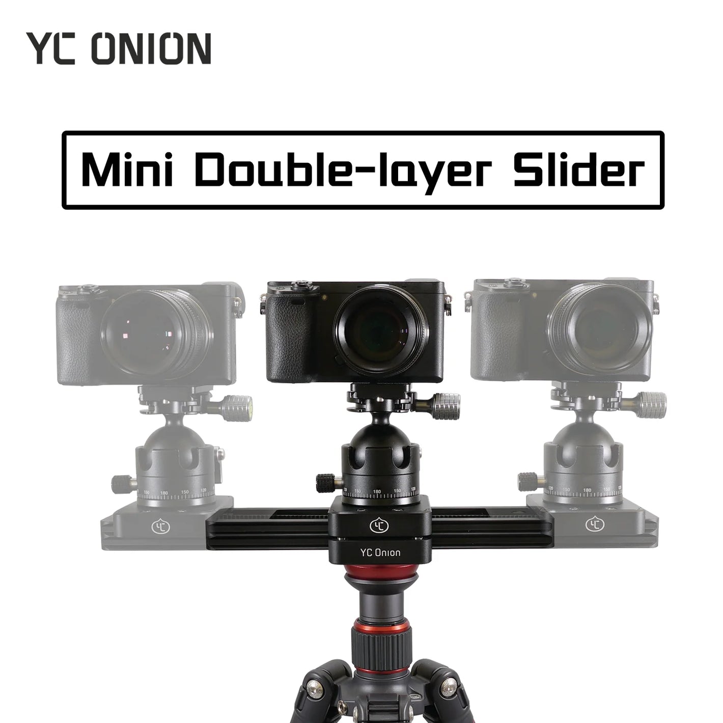 YC Onion Chocolate Slider for Camera DSLR Phone Mini Manual Portable Sliders Stabilizer for Camera 11in/28cm Travel Length