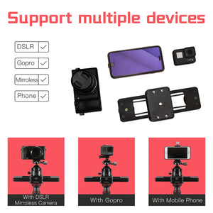 YC Onion Chocolate Slider for Camera DSLR Phone Mini Manual Portable Sliders Stabilizer for Camera 11in/28cm Travel Length