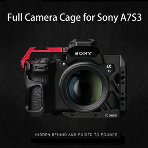 YC Onion Sony A7S3 Camera Full Cage with Cold Shoe 1/4 Multi-mount A7M3 A7R4 Half Cage Aluminum Alloy Formfitting Protective